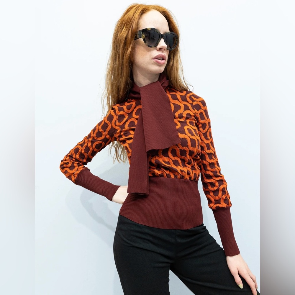 💎RARE VTG 90s Vivienne Westwood x Wolford Squiggles Stretch Top - S - Picture 4 of 16